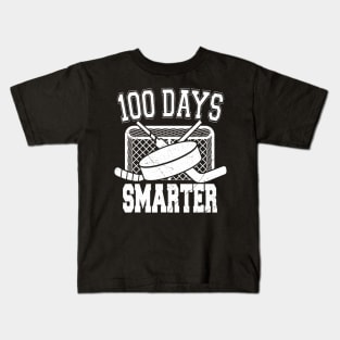 100 Days Smarter Hockey Sports 100Th Day Of School Teacher Kids T-Shirt